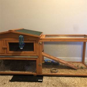 Heller Animal Hutch with Ramp Rabbit Hutch Pet Cage 0228