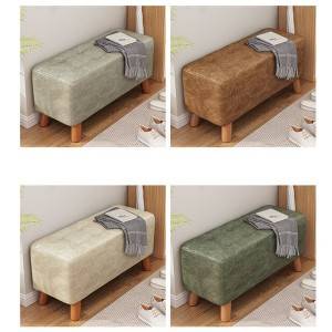 Stool Household Small Bench Lazy Net Red Sofa Wood Stool Square Stool Small Chair Fabric Footstool Living Room Sitting Pier
