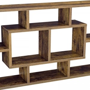 Проста дерев'яна книжкова полиця з кількома відділеннями 0645