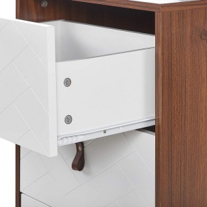 Multi Drawer Storage Iron Wood Combined Side Cabinet 0647