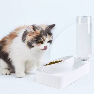Kissan kulho kaksoiskulho automaattinen juomakoiran kulho Kissan koiranruokakulho läpinäkyvä lemmikkikulho