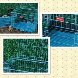 Folding Dog Cage Cat Cage Blue Pink Rabbit Cage Bold Wire Opklapbere Pet Cage