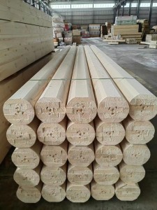 Colonna in legno tondo per esterni Legno carbonizzato-2