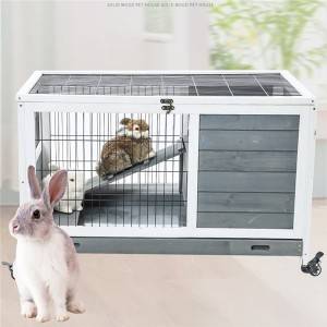 Multifunksjonele Poultry Breeding House Simple Solid Wood Rabbit Cage