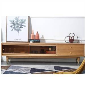 Nordicu Semplice Legnu Massicu Small Apartment Living Room TV Stand # 0017