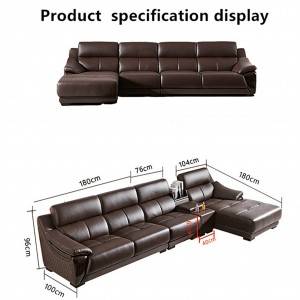 Living room furniture leather modern solid wood frame sofa 0209