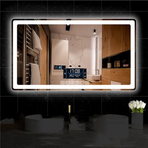 Customizable smart square bathroom mirror 0684