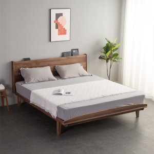 Нордиски минималистички модерен двоен кревет од цреша и гостинска спална соба Црн орев бел даб брачен кревет 0018