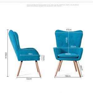 Soliede hout stof persoonlikheidsstoel moderne minimalistiese stoel 0410