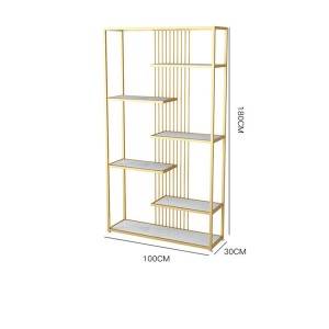 Light luxury simple wrought iron shelf multi-layer storage rack porch bookshelf 0515