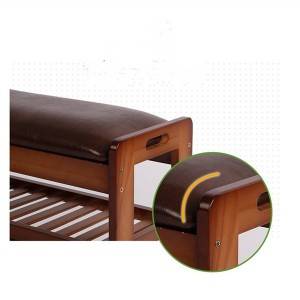 Тверда деревина пеленальний стілець полиця для взуття простий сучасний креативний диван табурет багатофункціональний низький табурет для зберігання табурет м’яка подушка-0110