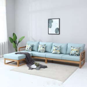 Заманауи қарапайым қатты ағаштан жасалған диван жиынтығы #0028