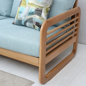 Conxunto de sofá personalizado moderno e sinxelo de madeira maciza #0028