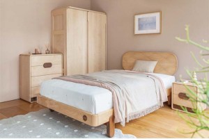 Кровать Nordic Mige Hard Maple Black Walnut All Solid Wood Simple Ins Furniture Bed 0016