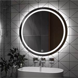 Round anti-fog mirror na may espesyal na hugis na smart light-emitting mirror 0646