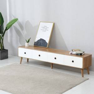 Nordic Modern Solid Wood Living Room Dalawang Kulay na TV Stand Cabinet# 0020
