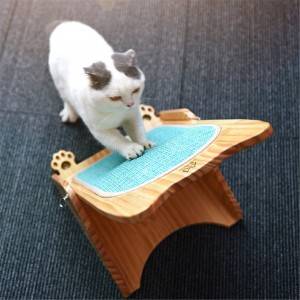 Solid Wood Sisal Cat Scratch Board 0237