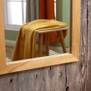 HD hængende træspejl badeværelsesspejl moderne minimalistisk dressing spejl gulv dressing spejl Fuld længde spejl