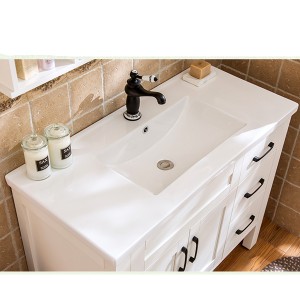 Lavabo de bany mediterrani de fusta massissa per a terra lavabo combinació de bany lavabo doble lavabo # 0147