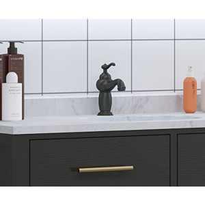Slim soliede hout badkamerkas Nordiese opwaskas Kabinet vloer-tot-plafon badkamer wastafel#0130