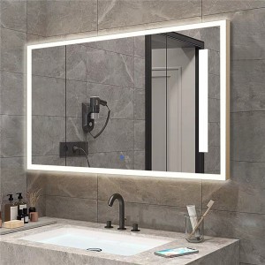 שוליים מסגסוגת אלומיניום בלתי נראים LED מראה חדר אמבטיה חכמה 0655
