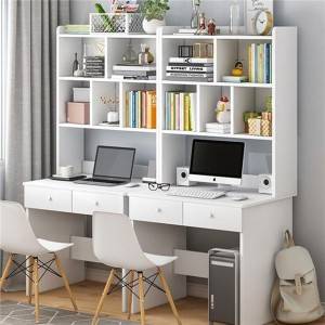 Skrivbord med bokhylla kombination vit dator skrivbord flicka sovrum