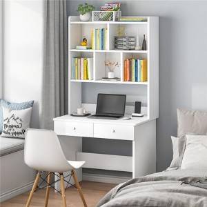Skrivbord med bokhylla kombination vit dator skrivbord flicka sovrum