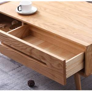 Mesa de centro simples de madeira maciça estilo moderno combinação de móveis para mesa de chá#Mesa Lateral 0002