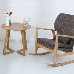 पैरों के साथ सरल आकस्मिक गोल मेज, मिनी ठोस लकड़ी की साइड टेबल # चाय की मेज 0011