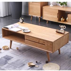 Table basse en bois massif simple Combinaison de style moderne Table à thé Meubles # SideTable 0002