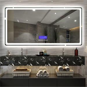 Pasqyrë inteligjente e banjës e montuar në mur Pasqyrë elektronike e banjës kundër mjegullës 0647