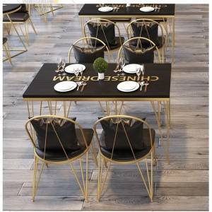 Трапезна маса от скандинавско масивно дърво магазин за чай с мляко ресторант мебели 0344