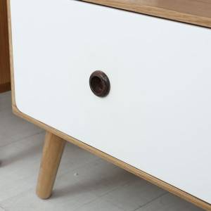 Moble nórdico moderno de madeira maciza para sala de estar de dúas cores para soporte de TV # 0020
