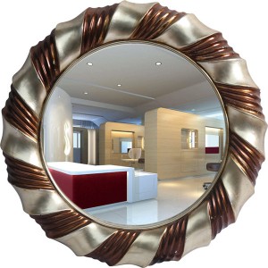 Kerek PU tükör fali akasztós Európai stílusú fürdőszobai tükör fürdőszobai tükör lakberendezési sminktükör sminktükör
