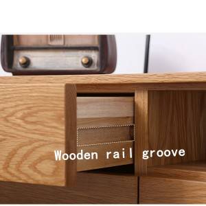 Armario de soporte de TV para el hogar creativo nórdico de madera maciza # 0018