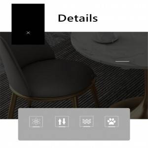 I-Nordic light luxury PU dining chair negotiation chair yokudlela ifenisha 0342