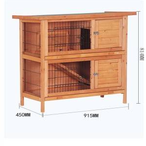 Solid Wood Rabbit Cage Maliit at Katamtamang Pet Cage 0204
