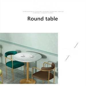 Világos luxus márvány étkezőasztal egyszerű kombinált bútor 0354