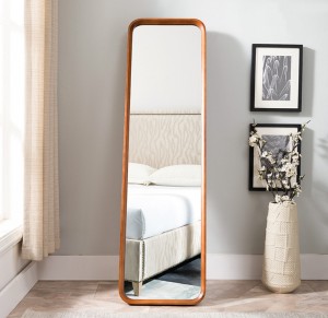 Todo el suelo de madera maciza vestidor hogar moderno minimalista pequeño apartamento ajuste todo el cuerpo dormitorio soporte espejo 0030