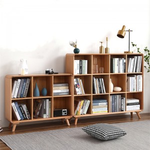 ໄມ້ແຂງທີ່ມີປະຕູແກ້ວທີ່ທັນສະໄຫມ minimalist ໄມ້ Beech ຫ້ອງຮັບແຂກຊັ້ນວາງຫ້ອງນອນຫ້ອງການສຶກສາການເກັບຮັກສາ Shelf ຕູ້ຫນັງສື 0036