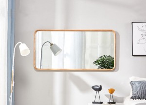 Täispuidust seinaripp, mis sobib kogu kehale, seinale riputatav kodu, kaasaegne minimalistlik põhjamaine garderoobi peegel 0038
