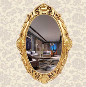 Espejo de baño de mejoras para el hogar de lujo tallado con marco de PU