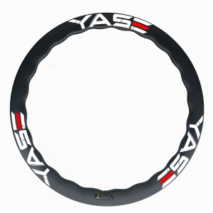 YASE 700c carbon road disc rims 50/45mm depth tubeless wave bicycle rim 25mm width road disc wheel 450g