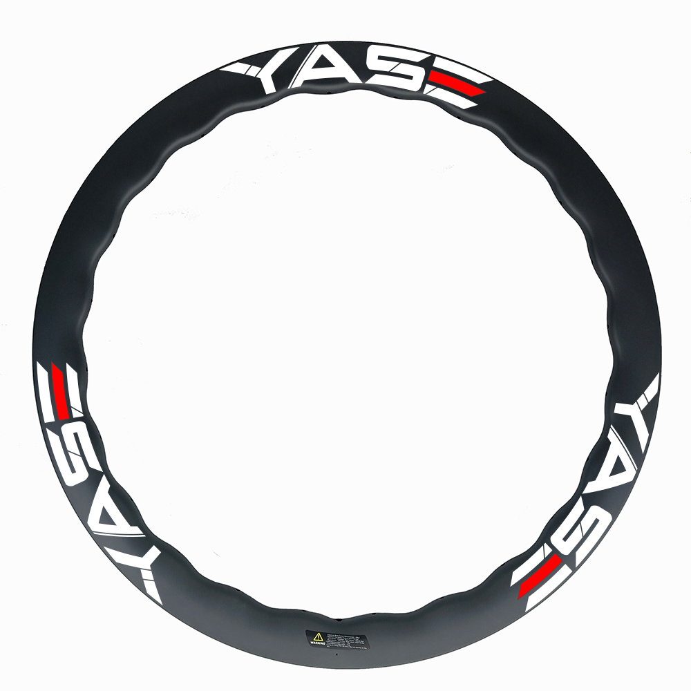 YASE 700c carbon road disc rims 50/45mm depth tubeless wave bicycle rim 25mm width road disc wheel 450g Featured Image