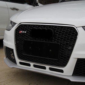 Audi RS4 स्टाइल फ्रन्ट ग्रिल हेक्स मेष हनीकम्ब हुड ग्रिल फिट A4 S4 B8.5 अपग्रेड गर्नुहोस्