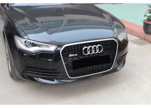 RS6 Front grill alang sa Audi A6 S6 C7 center honeycomb grille