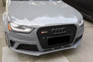 Fa'aleleia le Audi RS4 Style Front Grille Hex Mesh Honeycomb Hood Grill fetaui A4 S4 B8.5