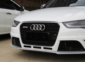 Aġġorna l-Audi RS4 Style Front Grille Hex Mesh Honeycomb Hood Grill Fits A4 S4 B8.5