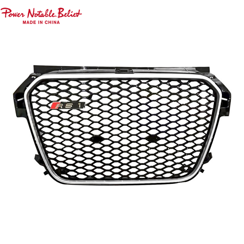 RS1 front grill for Audi A1 S1 8X 2011-2015 honeycomb hood bumper grille