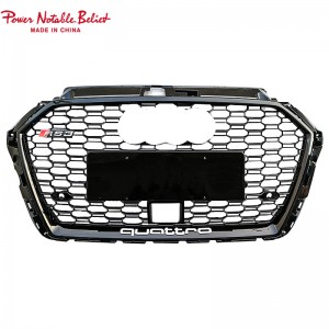 S3 RS3 8V.5 style car grille na may ACC lower frame emblem para sa Audi A3 S3 2017-2019 front bumper grille